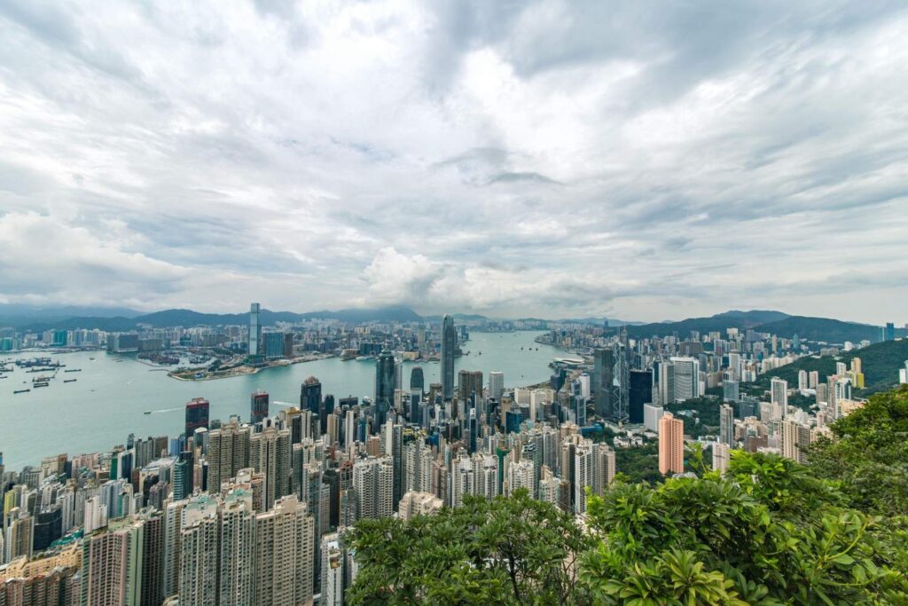 View of Hong Kong Skyline and the Ocean