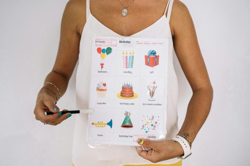 Teacher with Materials